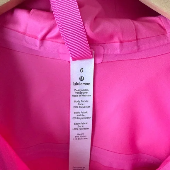Lululemon Break a Trail Jacket Bright Pink Blossom Size 6 - Picture 9 of 15